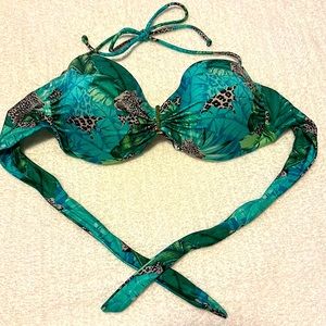 Victoria’s Secret Halter / Strapless Bikini Top Leopard Jungle Print